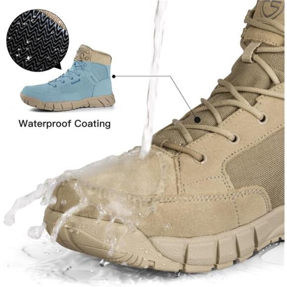 FREE SOLDIER Hiking Work Boots Men's Tactical Boots 6 Inches Waterproof - Picture 2 of 14